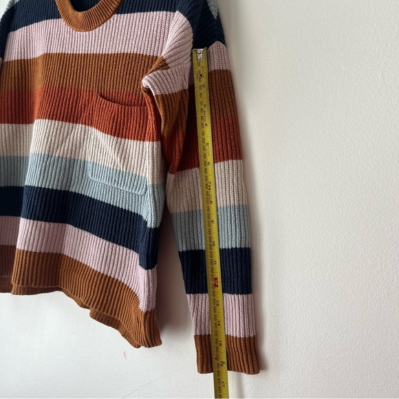 Madewell Striped Ribbed Knit Sweater women’s XS | Multicolor Block Pullover - Picture 6 of 8